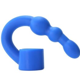 Master Series Penisring met flexible anaalballetjes - Blauw