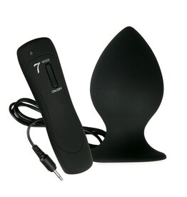 Online Only 7-Speed Black Silicone Vibrating Anal Plug