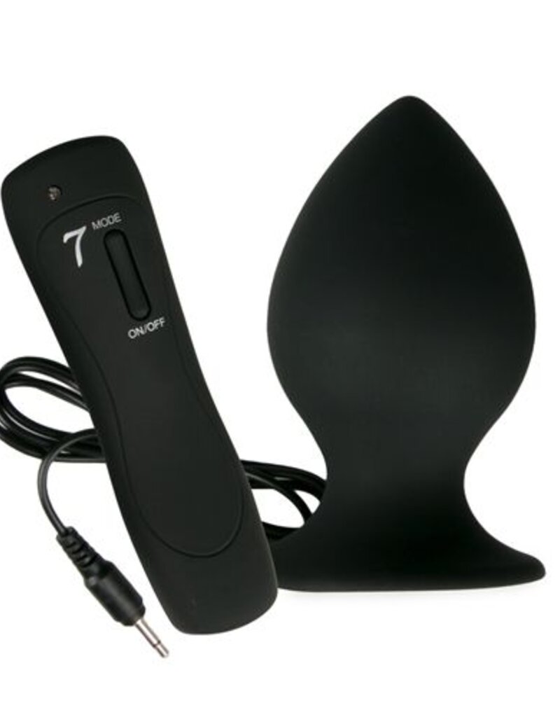 Online Only 7-Speed Black Silicone Vibrating Anal Plug
