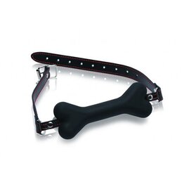 Master Series Hound Dog Bone Gag - Zwart/Rood