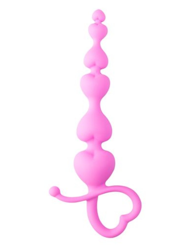 Anal Collection Roze anaal kralen met hartvormige greep
