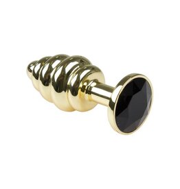 Easyplugs Geribbelde Aluminium Buttplug - Goud