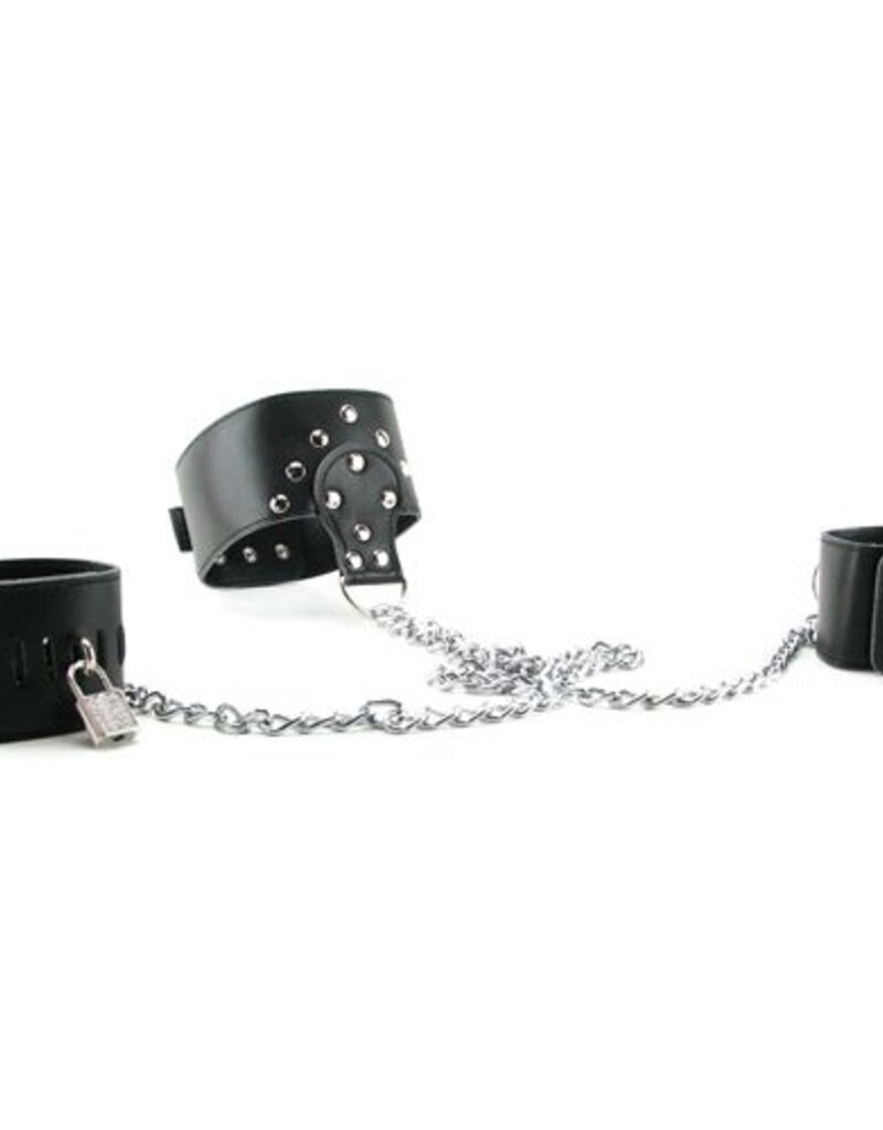 Fetish Fantasy Series Leather Collar and Cuffs