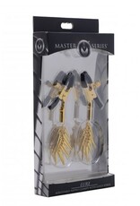 Master Series Lure tepelklemmen met spikes - Goud/Zwart