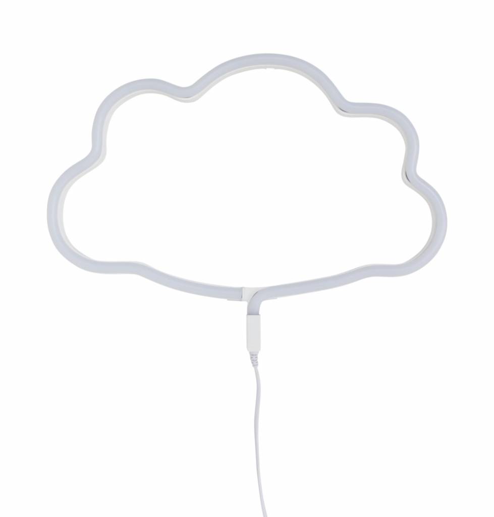 A Little Lovely Company Kinder Wandlamp Neon Wolk Blauw Kunststof