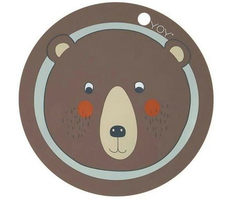 OYOY Kinderplacemat Beer bruin siliconen 39x0,15cm