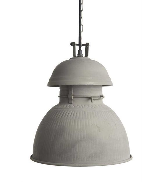 Spiksplinternieuw HK-living Kinderhanglamp grijs mat metaal 56cm, Industriële lamp HK-64