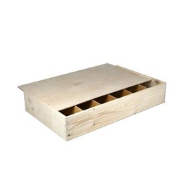 6-vaks houten kist, schuifdeksel