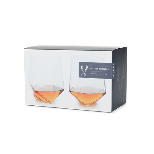 Viski Seneca™ Faceted Crystal Tumblers (Set of 2) by Viski