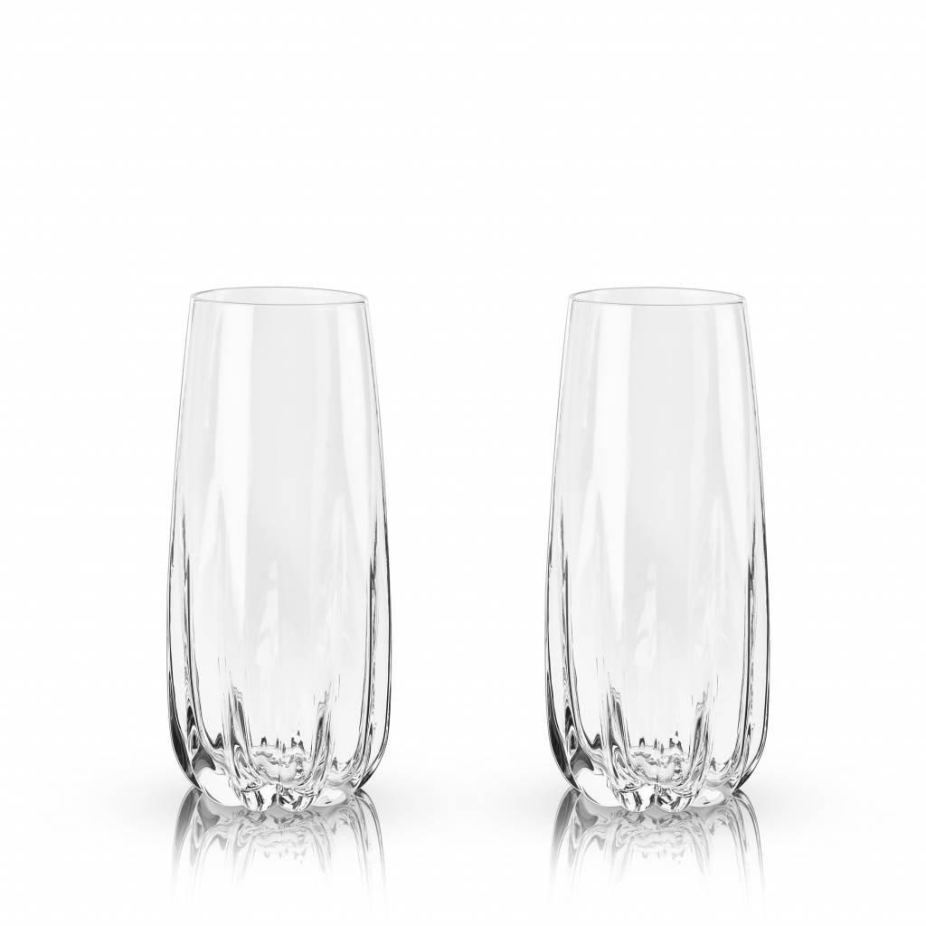 Viski Raye™ Cactus Crystal Champagne Flute (Set of 2) by Viski