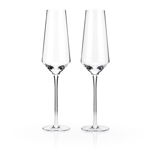 Viski Raye™ Crystal Champagne Flutes (Set of 2) by Viski