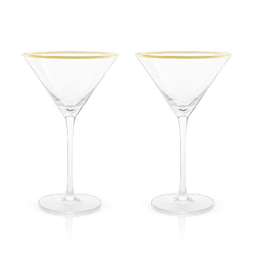 Viski Belmont™ Gold & Crystal Martini Glasses (Set of 2) by Viski