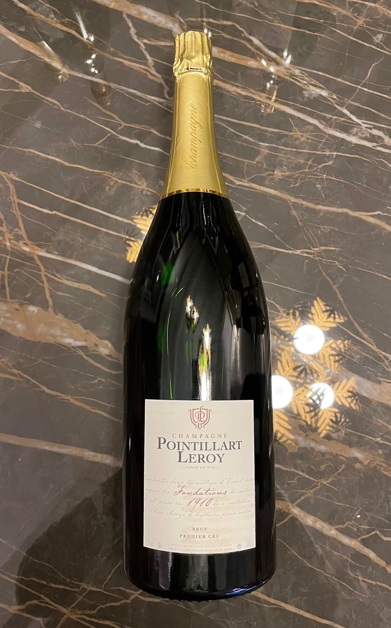 Pointillart Leroy Jeroboam 3L  Pointillart-Leroy Champagne Brut Premier Cru "Fondations 1910"