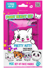 7DAYS Funny Beauty Set (4 tissue gezichtsmaskers met dierenprint)