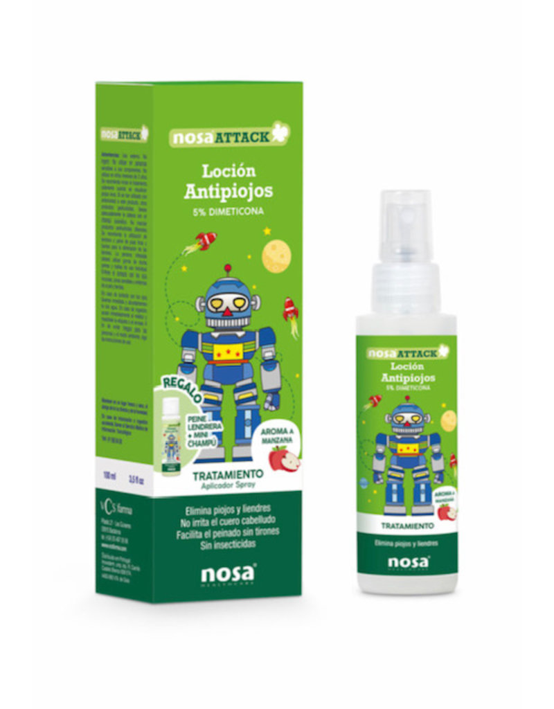 Nosa Nosa Attack Anti-Luizen Lotion Appel 100ml  incl. gratis luizenkam