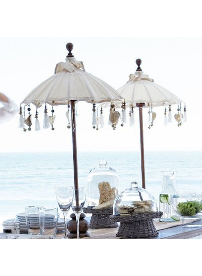Ibiza beach white umbrella tablemodel