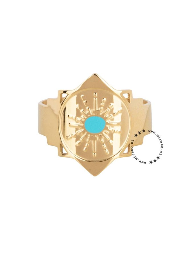 ZAG  Bijoux ring  Bali aqua goud