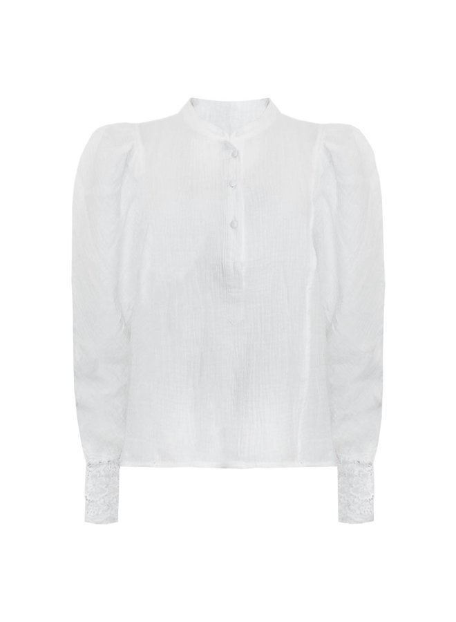 Boho ibiza lace  blouse-white