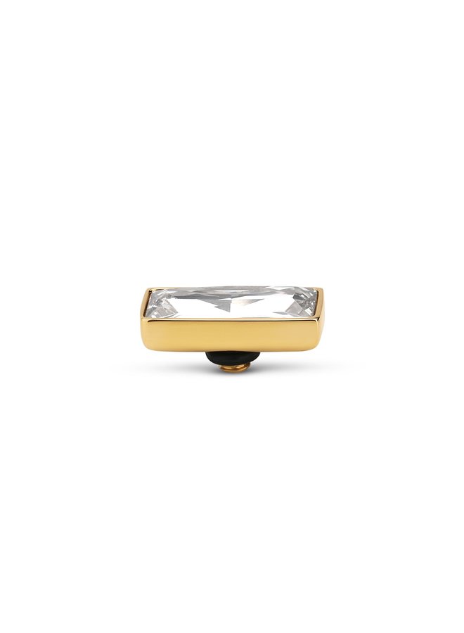 Melano Twisted Rectangle steentje Crystal - gold