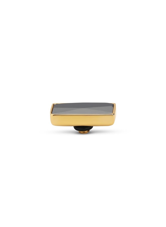 Melano Twisted Rectangle steentje Black - gold