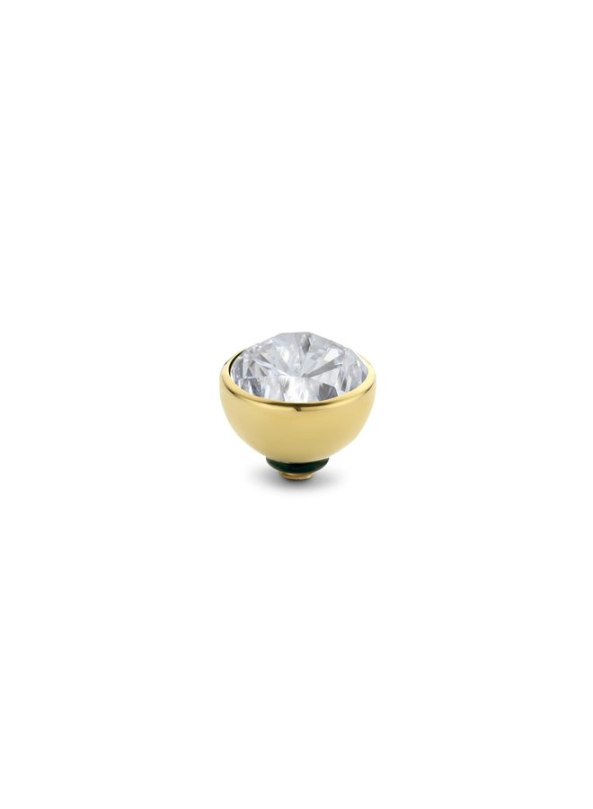 Melano Twisted Basic CZ steentje 6 mm Crystal - gold