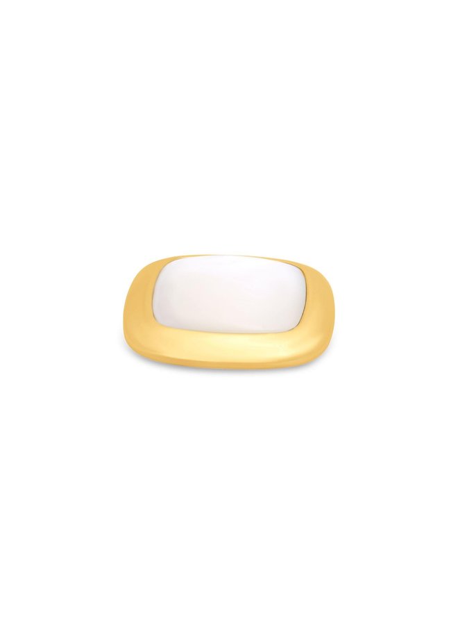 Melano Kosmic Pearl Square steentje 28 mm - gold