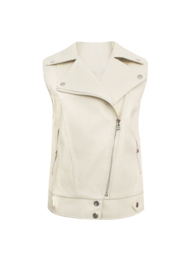 Stoere gilet-creme  wit