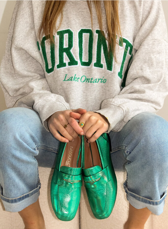 Babouche Gwen loafer - metallic groen