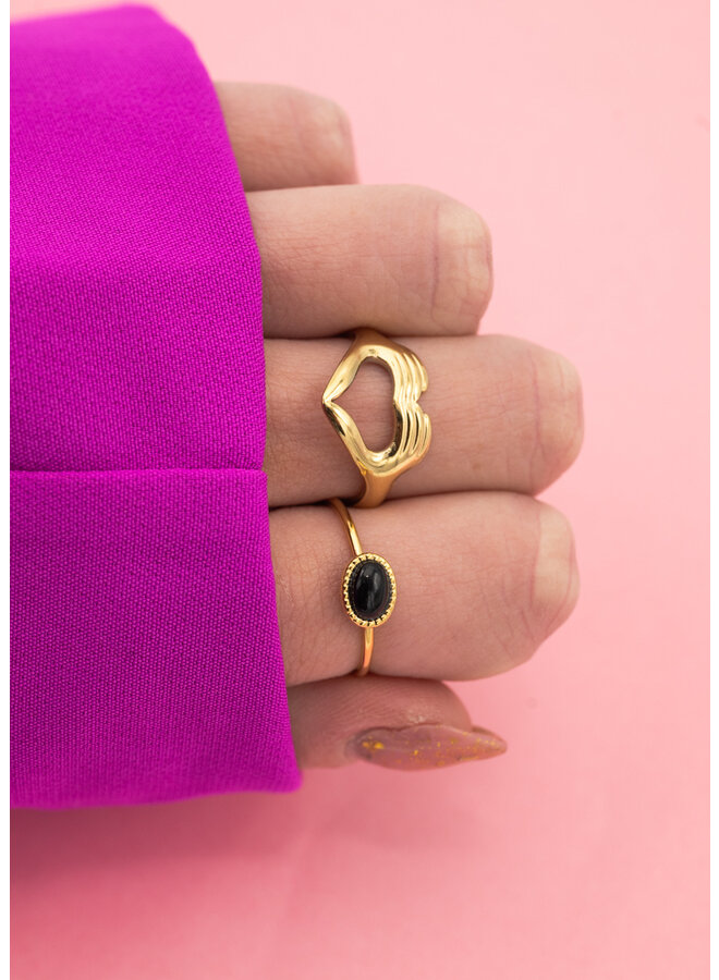 Mi-vida  hand and heart ring-goud