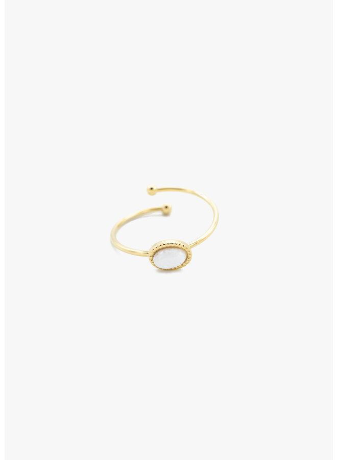 Mi-vida  verstelbare ring  goud  met witte steen