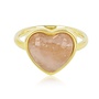 My Bendel gouden hartenring met roze quartz edelsteen
