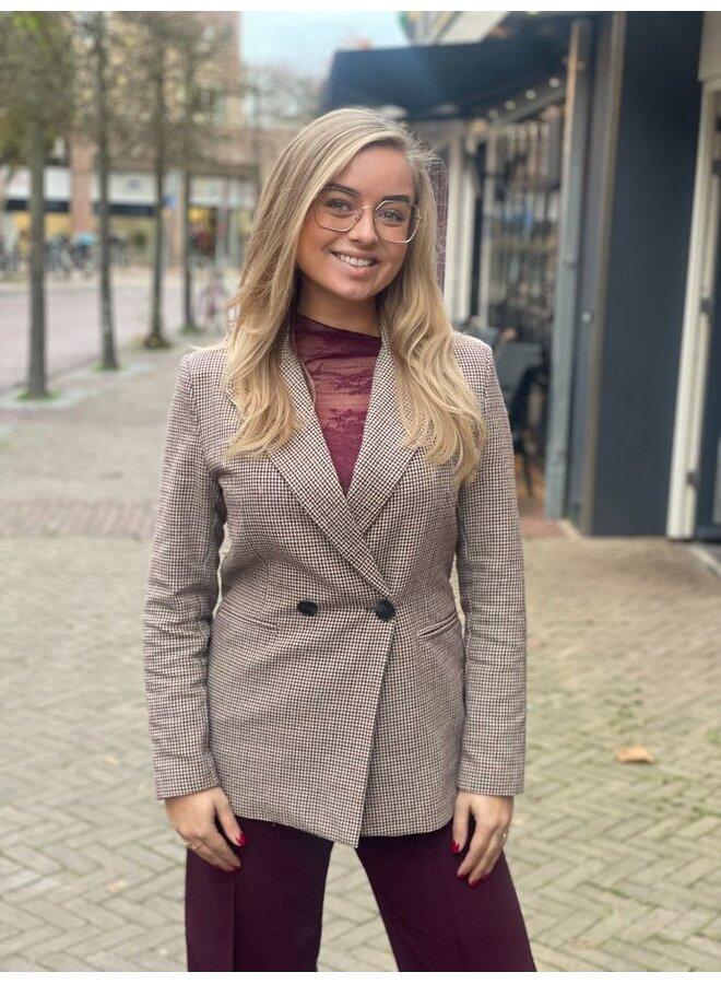 Oversized geruite blazer