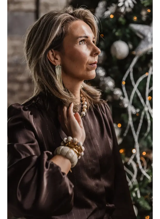 By shir  sparkeling party oorbellen - goud