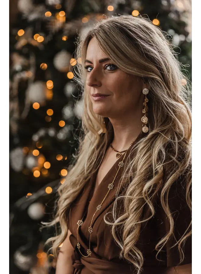 By shir statement gouden munt party oorbellen - goud