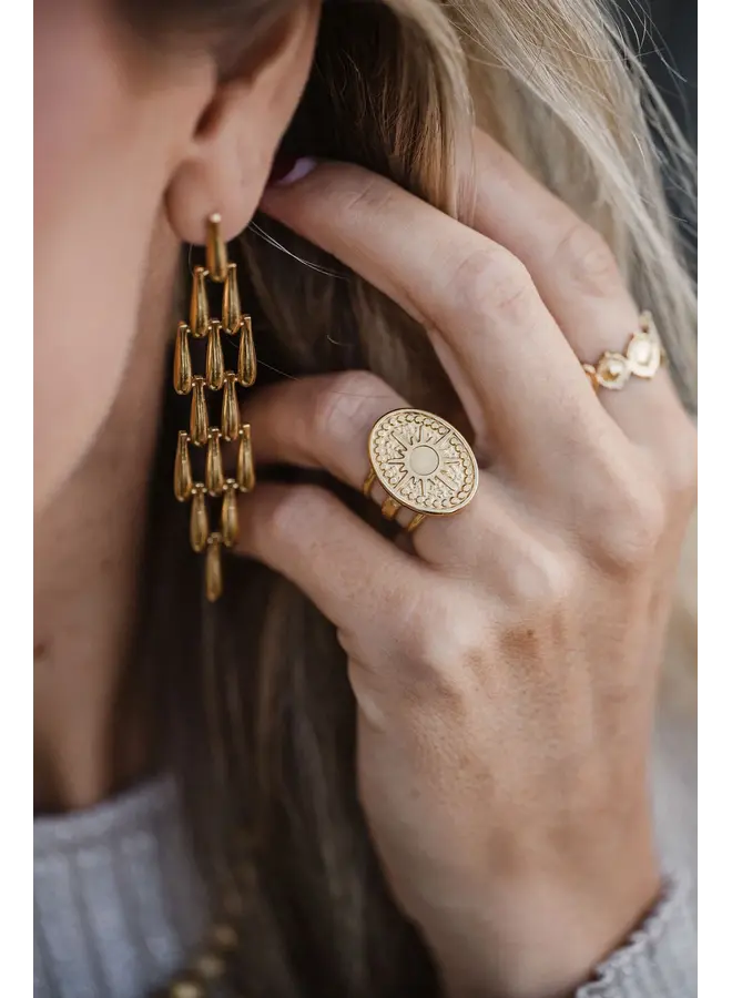 By shir luxe party oorbellen - goud