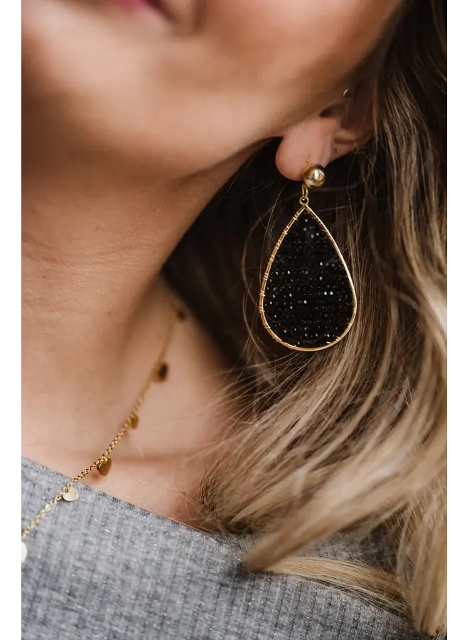 By shir luxe party druppel oorbellen - goud