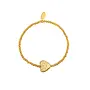 By shir gouden elastische hart armband-goud
