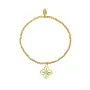 By shir gouden elastische bloem armband-goud