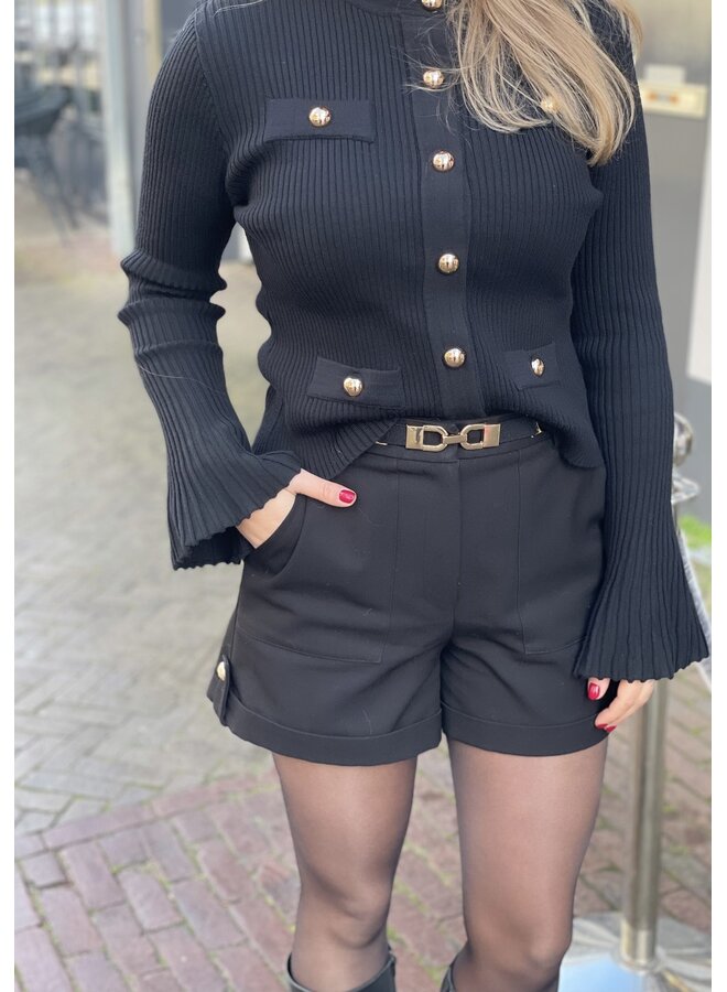 Elly trui/vest - zwart