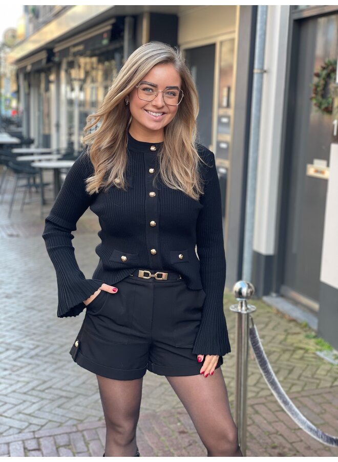 Elly trui/vest - zwart