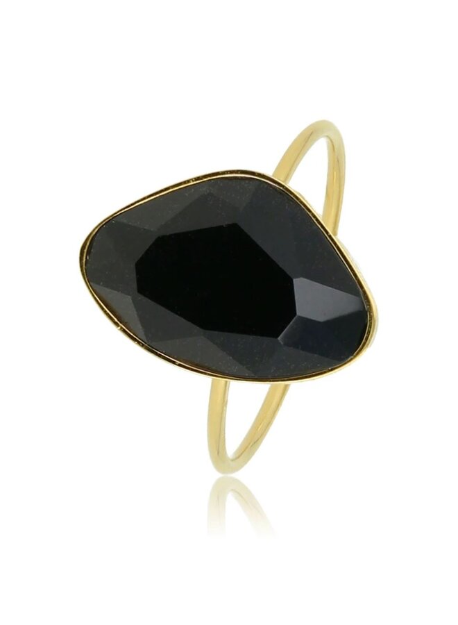 My Bendel gouden creatieve ring - onyx edelsteen