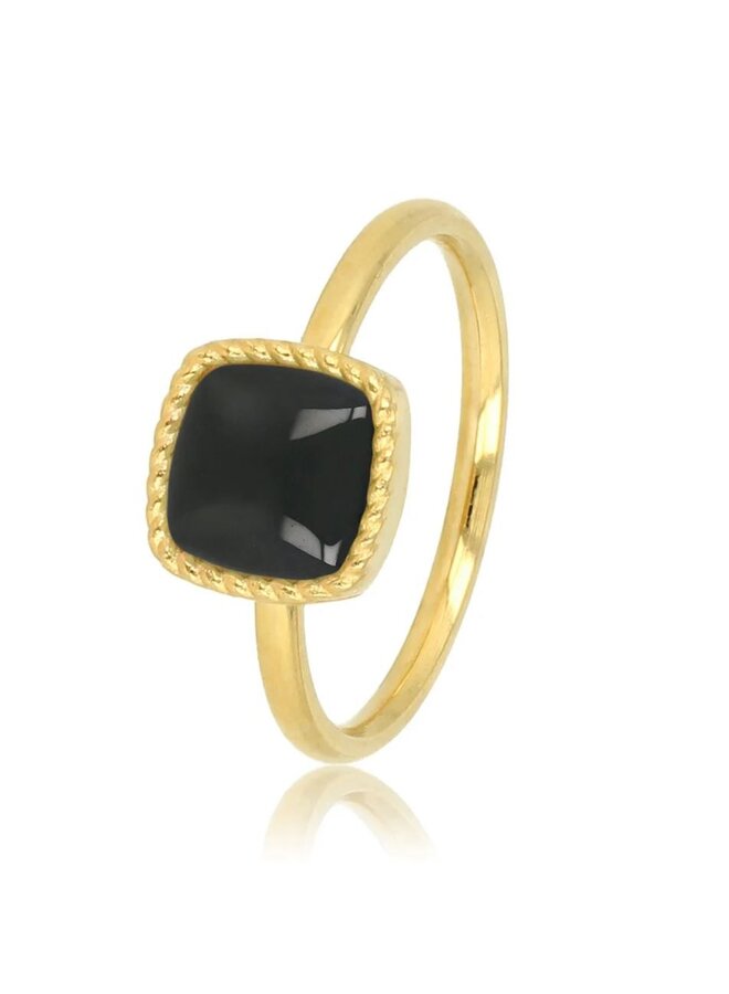 My Bendel gouden zegelring - onyx edelsteen