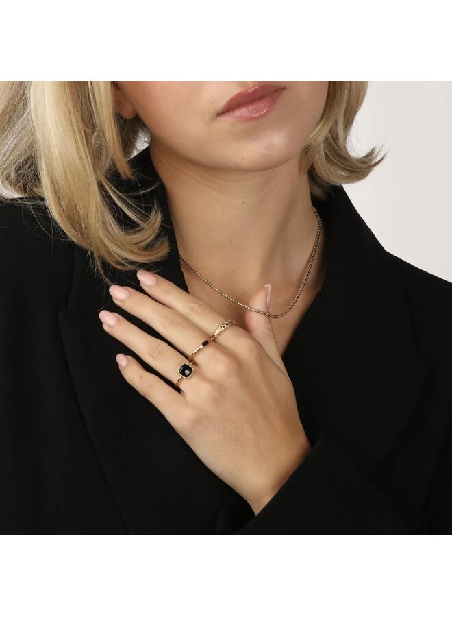 My Bendel gouden zegelring - onyx edelsteen