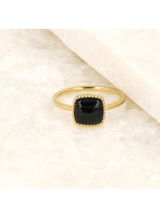 My Bendel gouden zegelring - onyx edelsteen