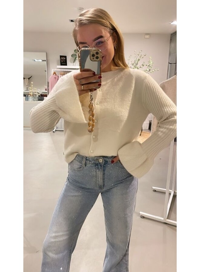 Fluffy vest - off white