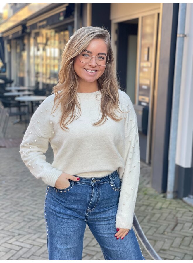 Parel trui - off white