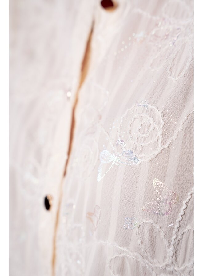 ICNK Amsterdam Job C butterfly print blouse - off white