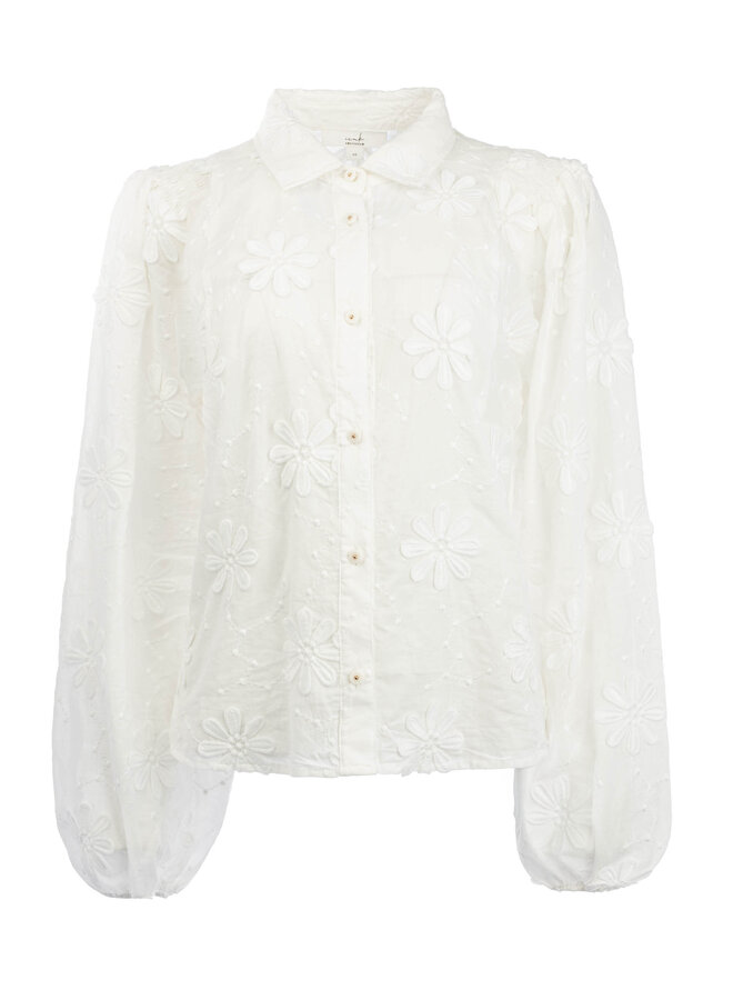 ICNK Amsterdam Job C flower blouse - white
