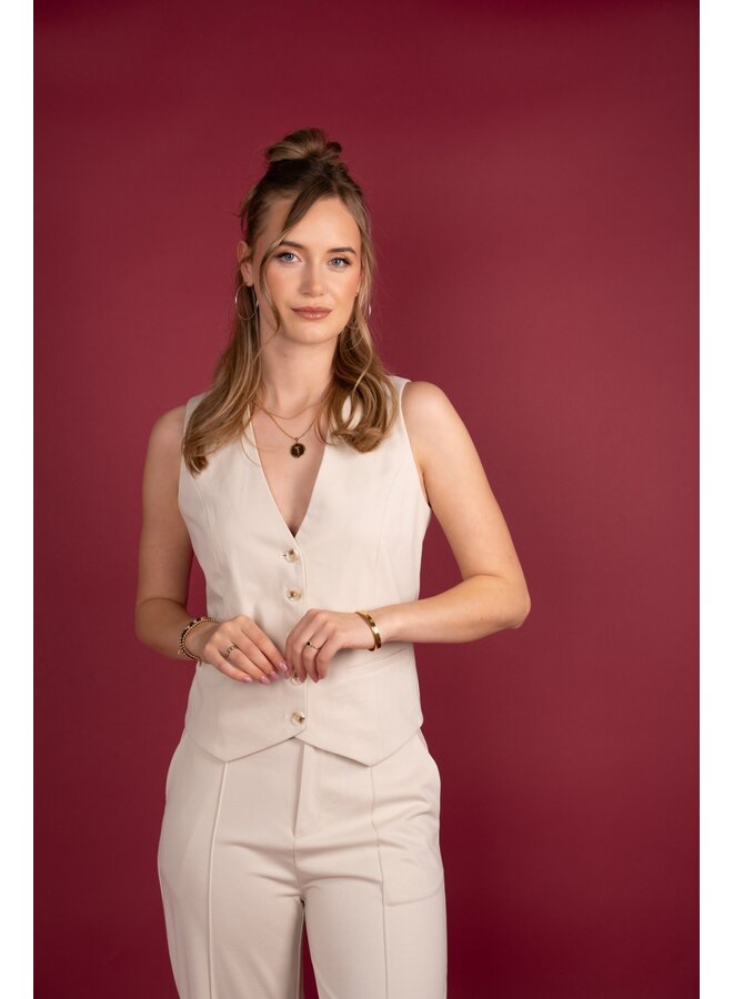 ICNK Amsterdam Jeska structured punta gilet - sand