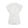 ICNK Amsterdam Cycrina raw edge jacquard blouse - off white